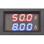 DC Вольт/Амперметр цифровой 0-100V 10A (Красный + Синий)